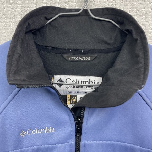 Y2K Columbia Titanium Interchange Soft Shell Tech Jacket Blue Wom Sz M Read - Picture 6 of 16